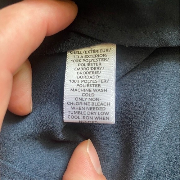 LOFT Blue Embroidered Blouse - Picture 7 of 7